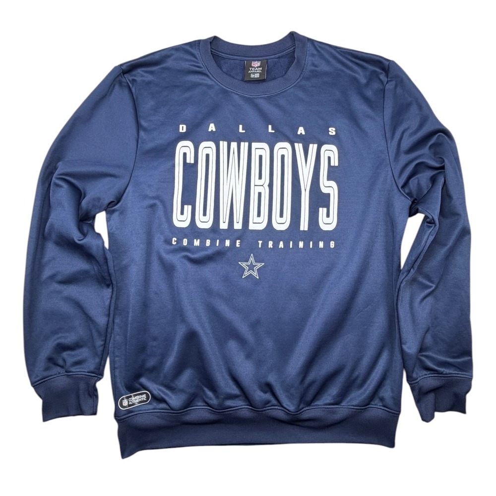 NFL Team Apparel Dallas Cowboys Sweatshirt Mens Large Blue Combine Training
